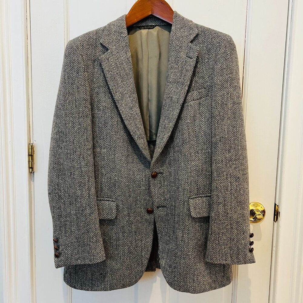 VTG Harris Tweed Lord & Taylor Men's Handwoven Wool Sport Coat Jacket Blazer 40R